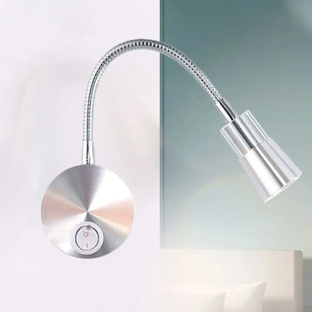 DecorBites™ LED Corridor Reading Wall Light with Mini Metal Shade - Warm/White Lighting Sconce Lamp in Chrome