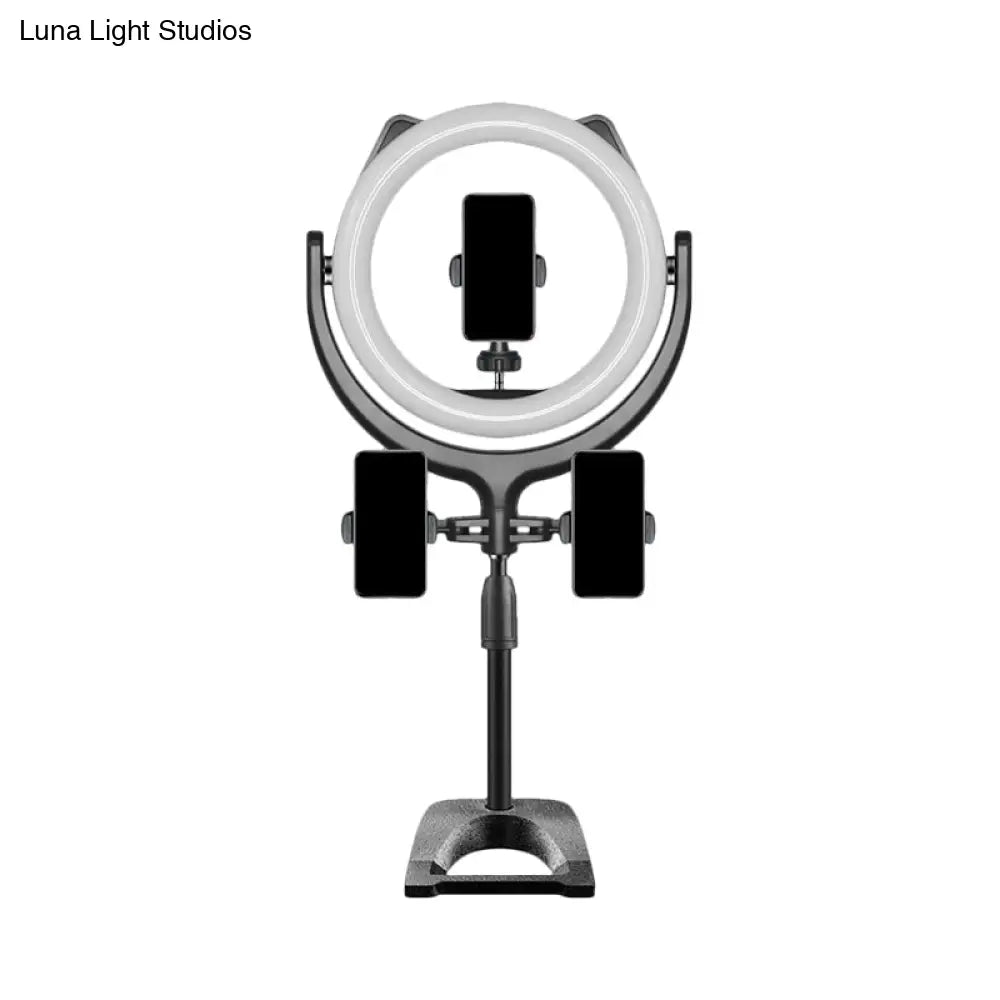 DecorBites™ LED Mirror Light with Minimalistic Black Finish, Cat's Ear Design and USB Fill Lamp - Metallic Shade