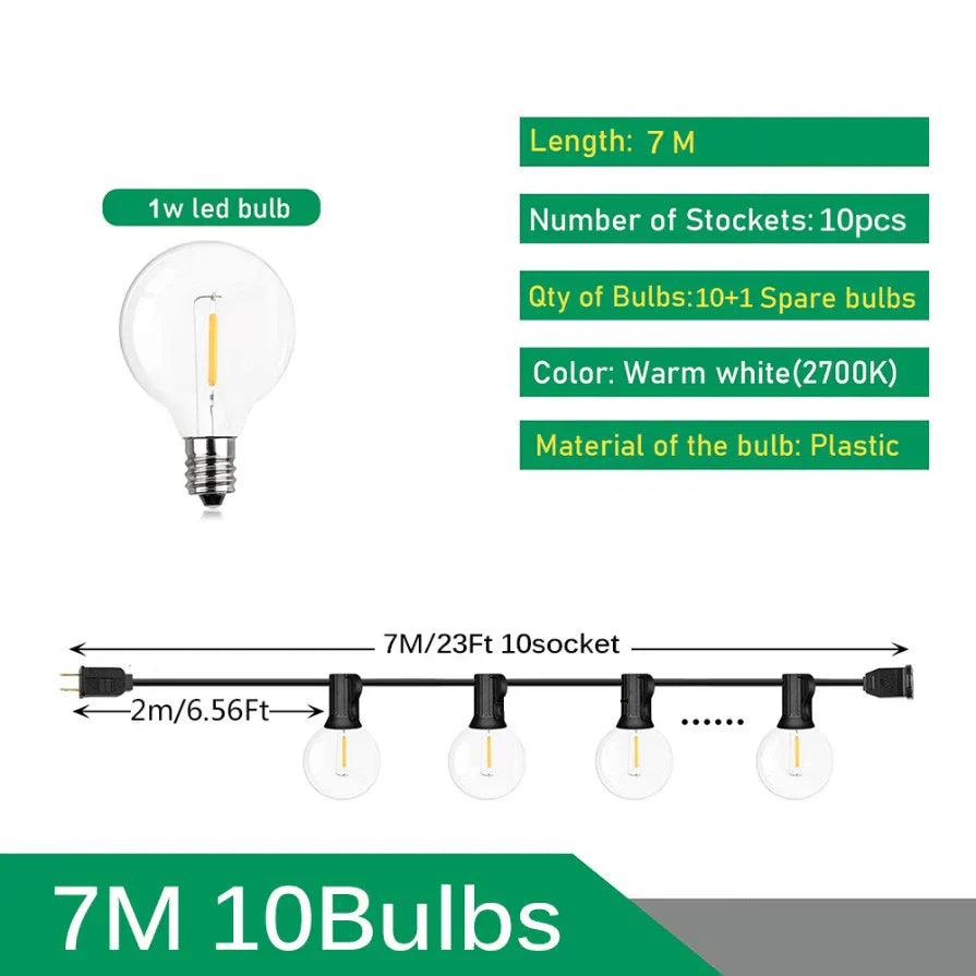 DecorBites™ LED Outdoor String Lights for Wedding Party