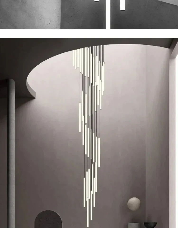 DecorBites™ LED Spiral Staircase Chandelier for Modern Home