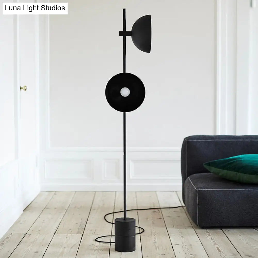 DecorBites™ Marble LED Floor Light with Funnel Shade for Modern Living Rooms