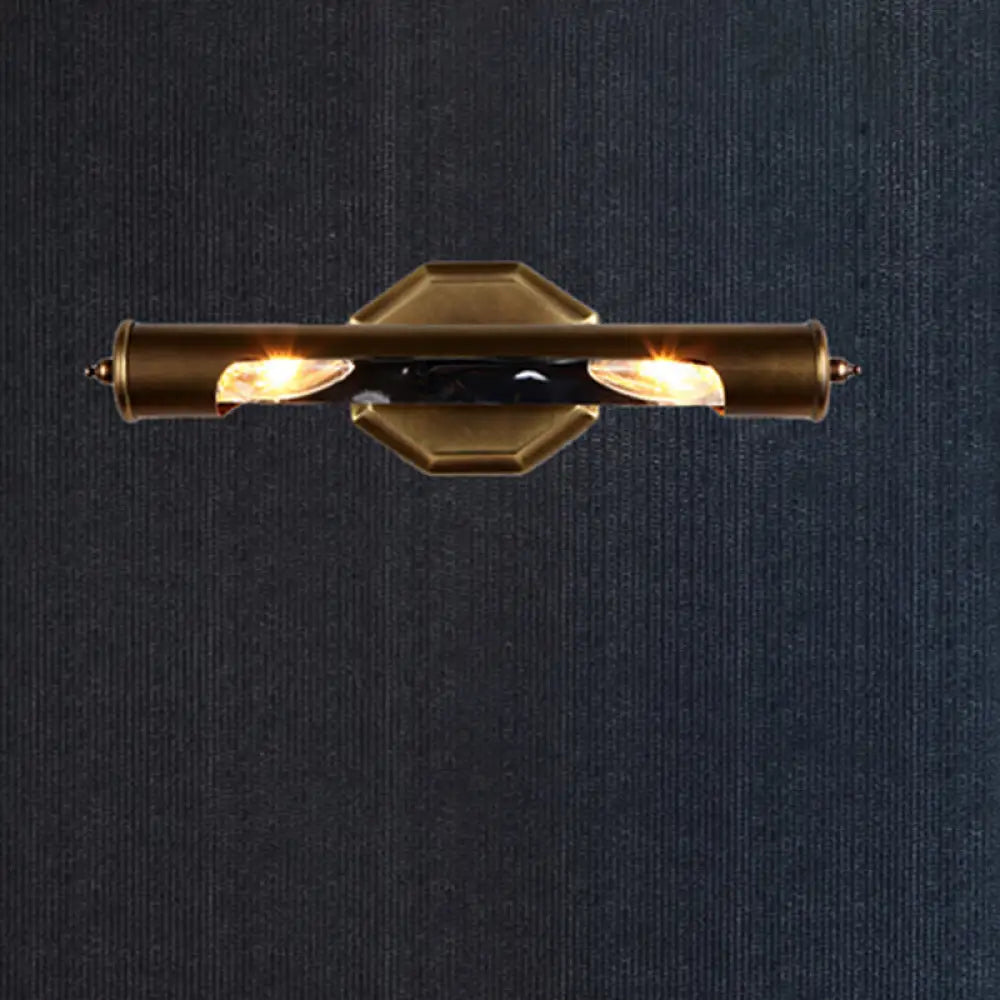 DecorBites™ Metallic Shade Bedroom Wall Sconce with 2 Bulbs and Brass Finish, Available in 14"/18" Width