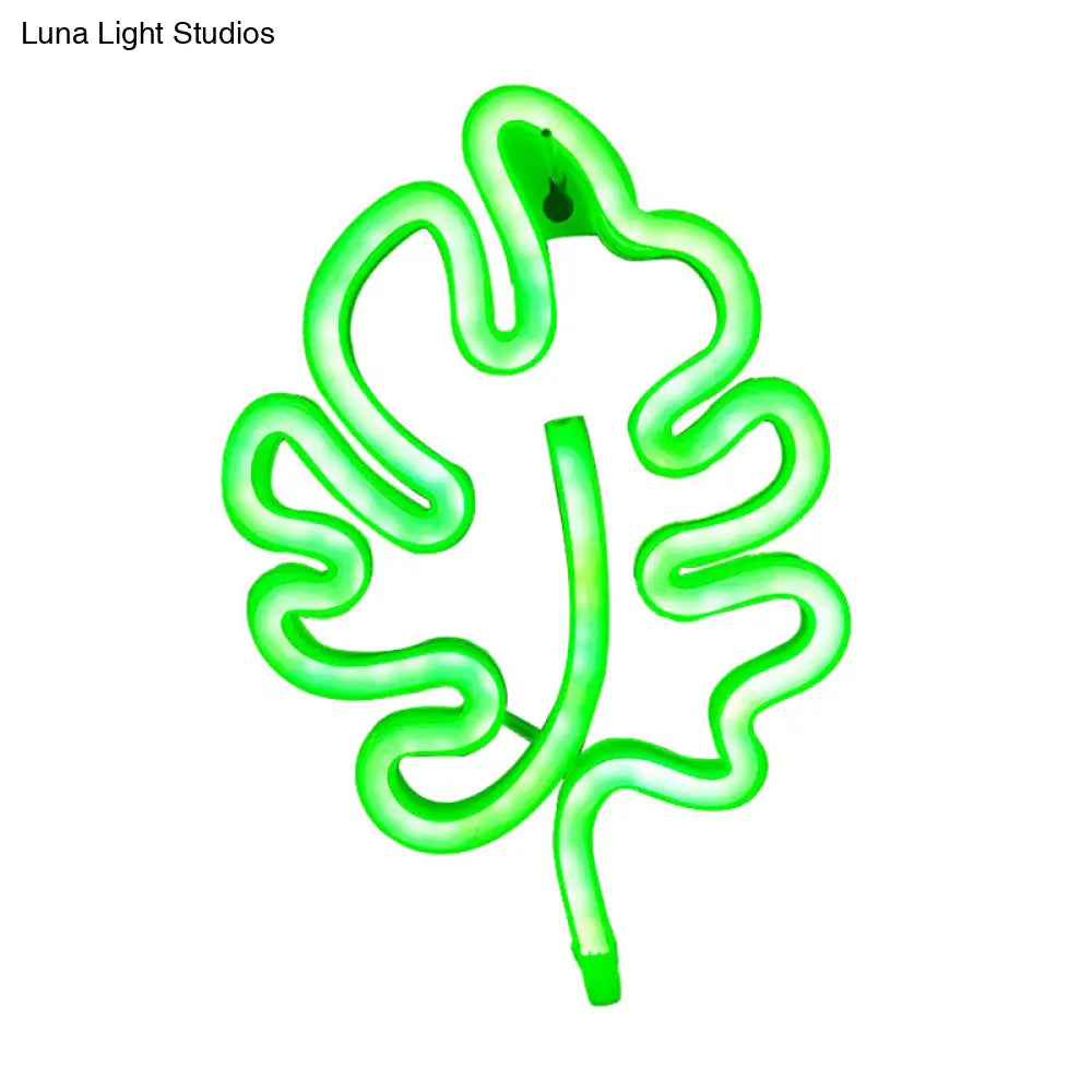 DecorBites™ Mini Leaf-Shaped LED Wall Night Light – Modernist Plastic Design in White