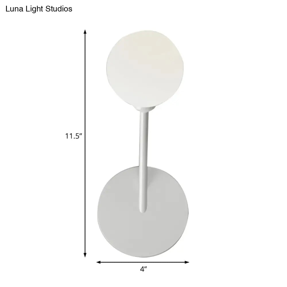 DecorBites™ Minimalist 1 Head Frosted Glass Wall Sconce Light in White Finish for Bedroom