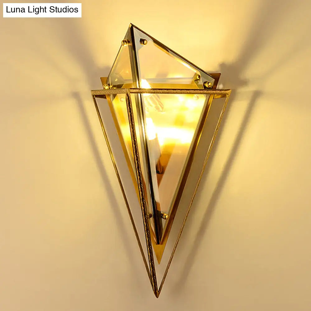 DecorBites™ Minimalist 2-Bulb Crystal Sconce in Amber/Smoke Gray for Living Room - Diamond Wall Light Fixture