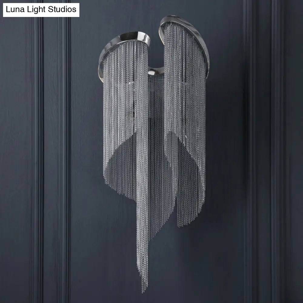 DecorBites™ Minimalist Aluminum Wall Sconce Light with 2 Silver Bulbs - Perfect Bedside Lamp