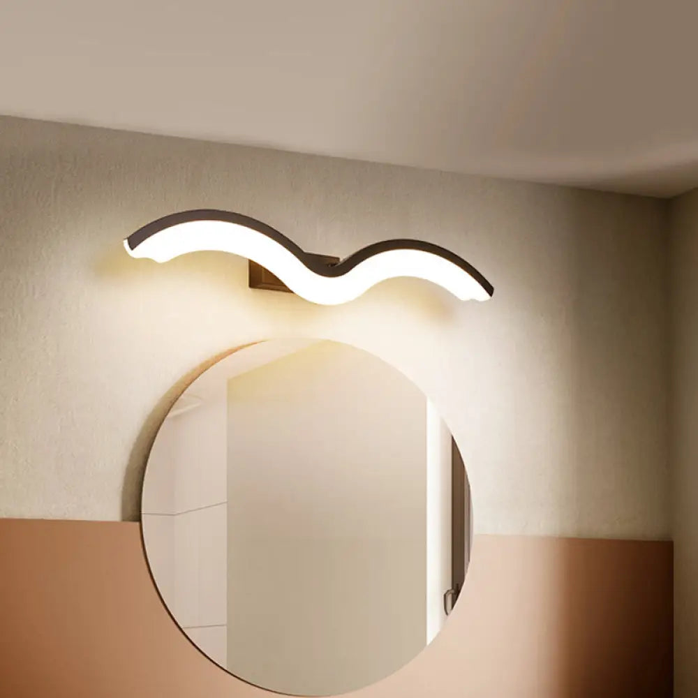 DecorBites™ Minimalist Black/White Wavelet LED Wall Sconce with Frosted Diffuser, Available in 16", 23.5", or 31.5" Lengths
