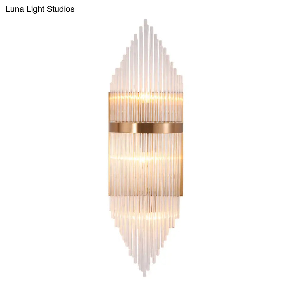 DecorBites™ Minimalist Clear Glass Sconce Light with Gold Finish - 2/3 Lights - Indoor Wall Lighting
