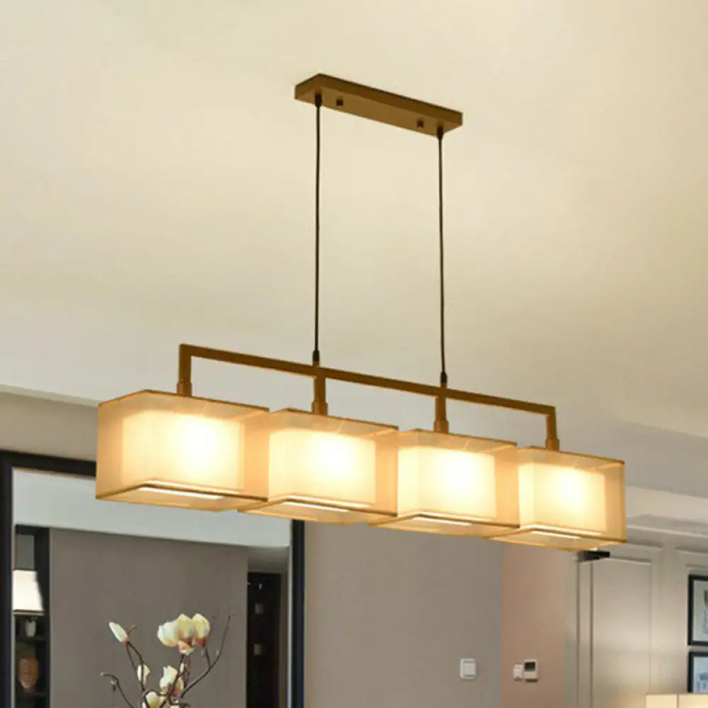 DecorBites™ Minimalist Dual-Rectangle Island Light - Fabric Suspension Lighting for Restaurants
