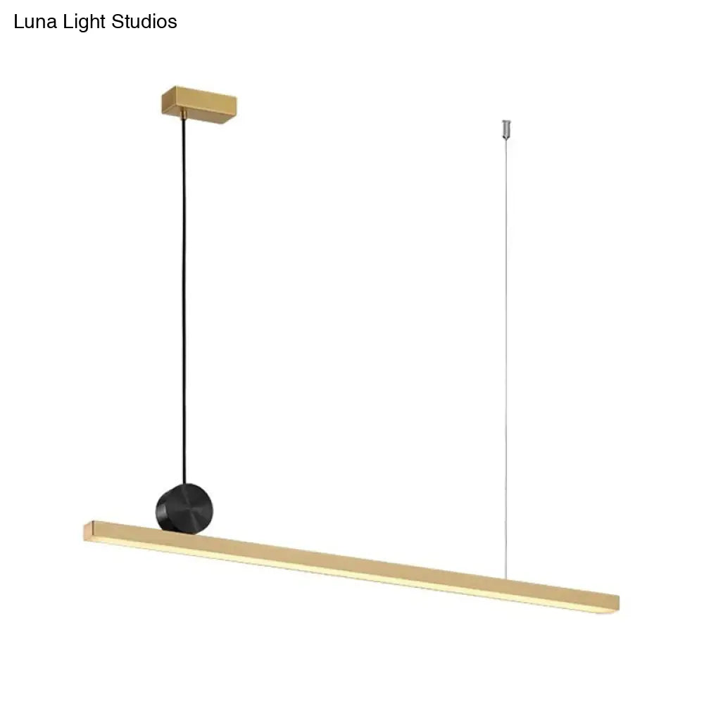 DecorBites™ Minimalist Gold Finish Linear Pendant Lighting - 34.5"/46.5" Wide LED Acrylic Island Overhead Light