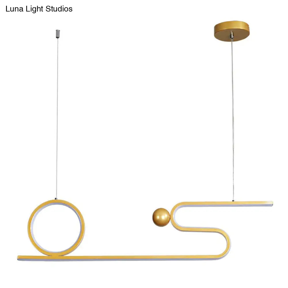 DecorBites™ Minimalist Gold Linear LED Island Lighting for Restaurants - Metal Ceiling Hang Lamp