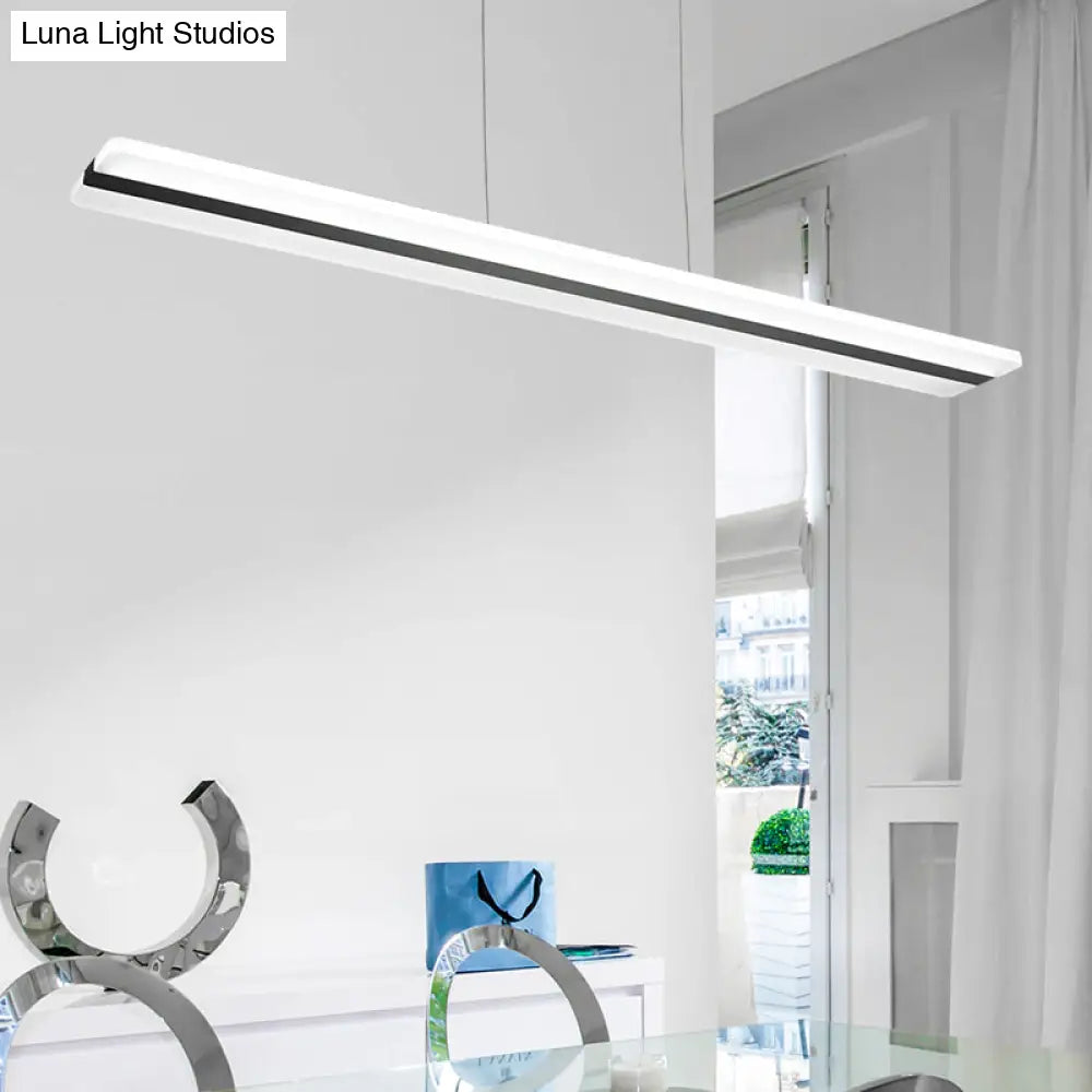 DecorBites™ Minimalist LED Hanging Lamp with Black and White Plank Design - Acrylic Island Lighting for Tables