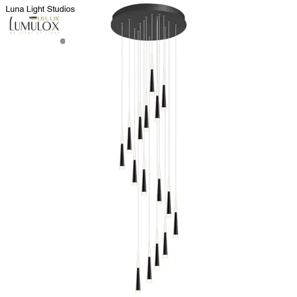 DecorBites™ Minimalist Metallic Multi Ceiling Light Staircase Suspension Lighting with Acrylic Shade