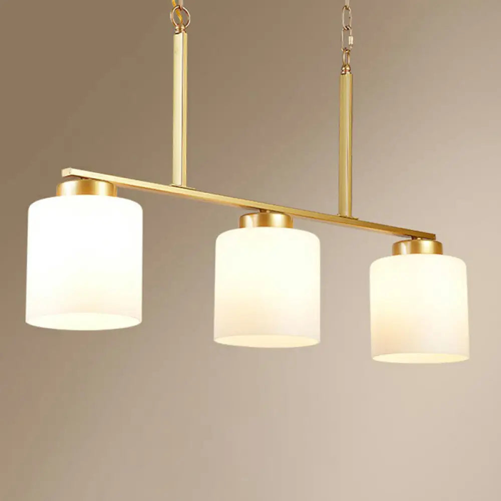 DecorBites™ Minimalist Opal Frosted Glass Island Lighting Fixture - 3 Heads Hanging Pendant Light