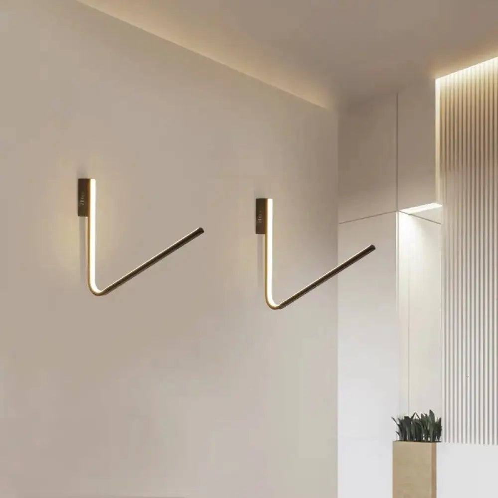 DecorBites™ Minimalist V-Shaped LED Wall Lamp Kit - Silica Gel Corridor Sconce Lighting in Warm/White Light (Black/White)