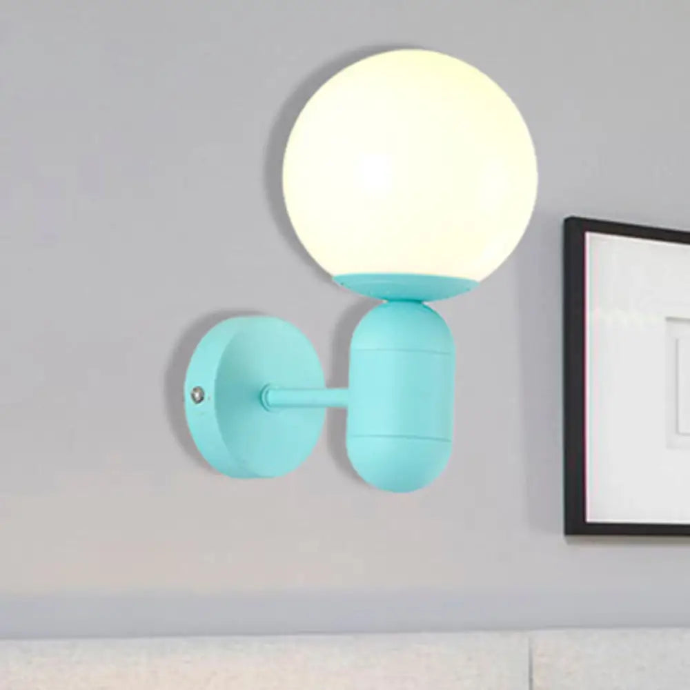 DecorBites™ Modern 1-Light Metallic Wall Lamp with Orb Shade - Perfect for Balcony and Kitchen