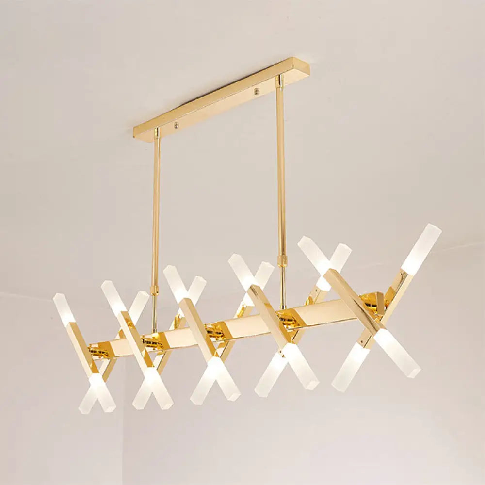 DecorBites™ Modern Acrylic Tube Island Pendant Light - 16/20 Lights - Black/White/Gold - Dining Room Ceiling Lighting