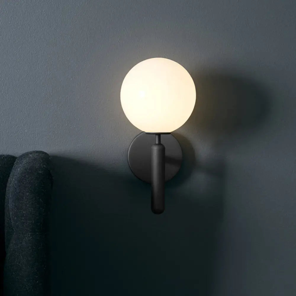 DecorBites™ Modern Bedside Wall Lamp - Simple Black Light Fixture with Glass Shade