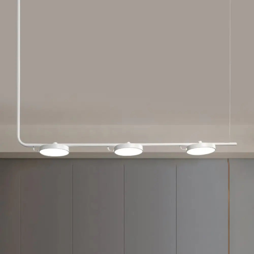 DecorBites™ Modern Black/White Chandelier with Drum Shade - 2/3 Lights - Island Lighting for Dining Room