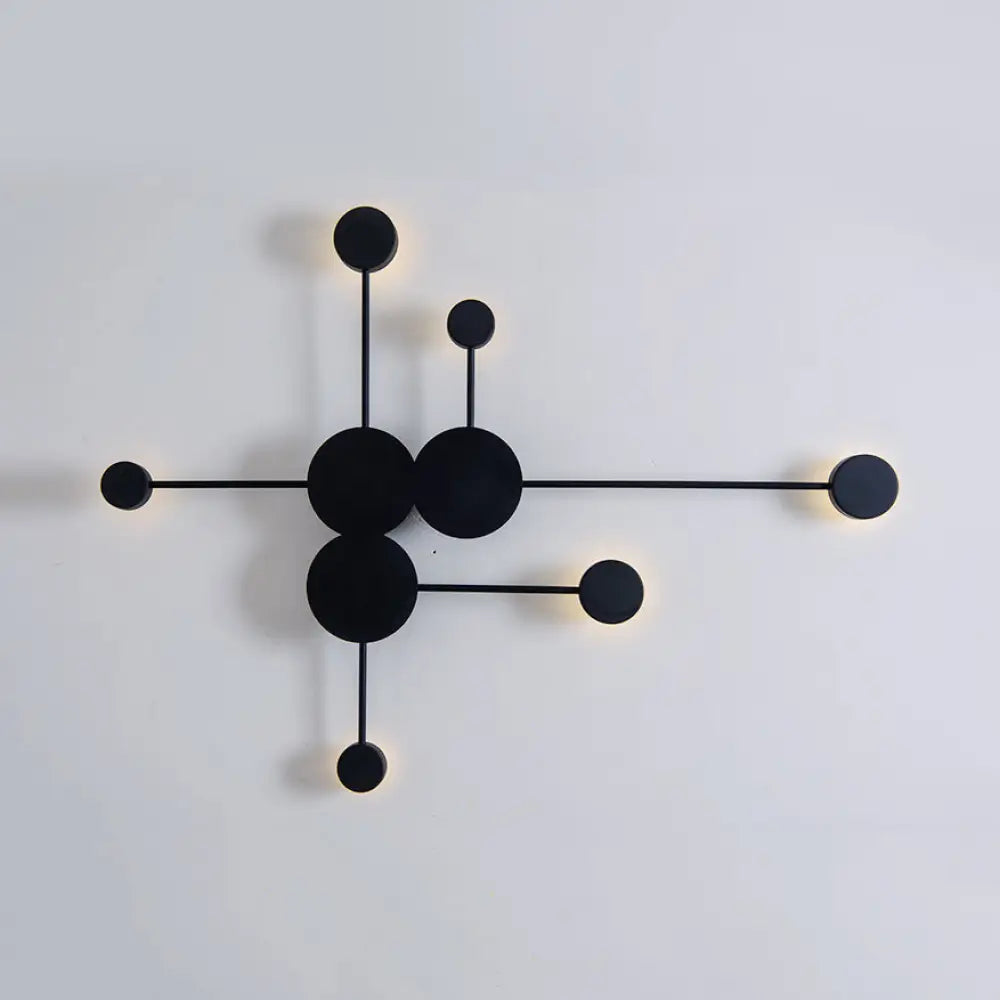 DecorBites™ Modern Black/White Sputnik LED Wall Sconce Light Fixture with Acrylic Lamp Shades - 2/3/6 Lights in Warm/White