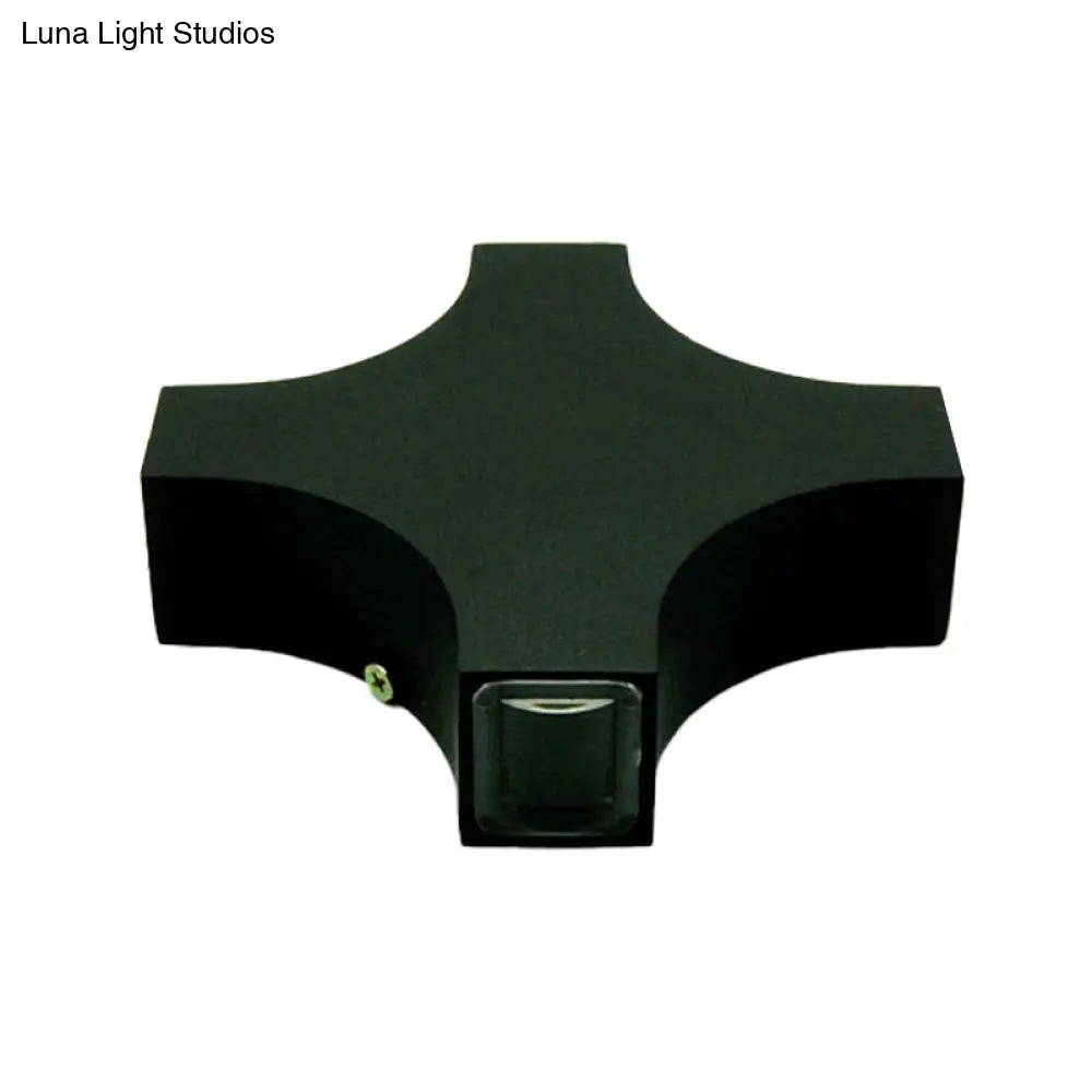 DecorBites™ Modern Black X-Shaped 4-Way Wall Mount Lamp with RGB LED Sconce Light