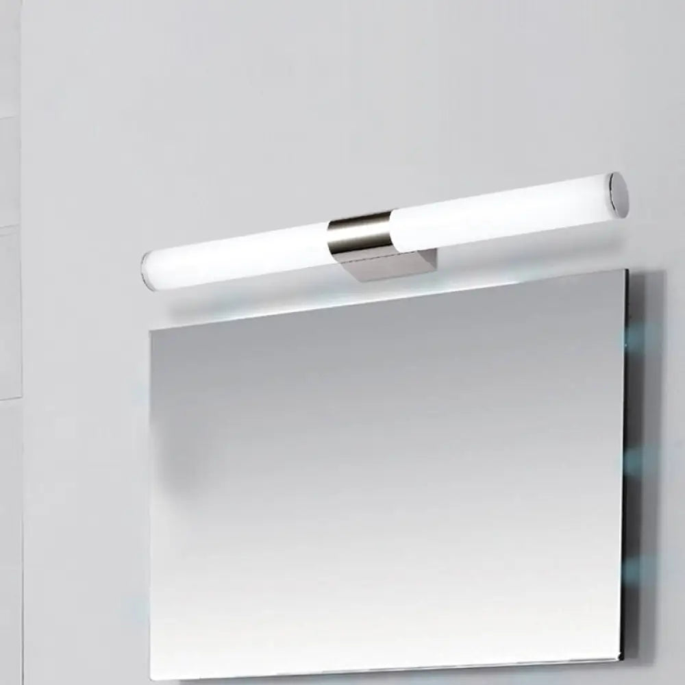 DecorBites™ Modern Chrome LED Wall Vanity Light with Acrylic Tube and Warm/White Light, 18"/23.5"/31.5" Length