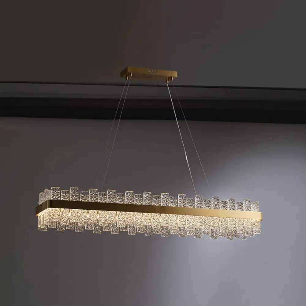 DecorBites™ Modern Crystal Loop Pendant Light with Brass Finish and LED