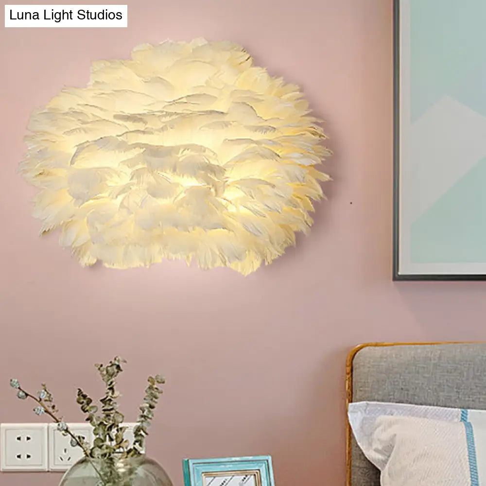 DecorBites™ Modern Feather Wall Lamp: Stylish Ambient Lighting for Living Room & Bedroom Decor