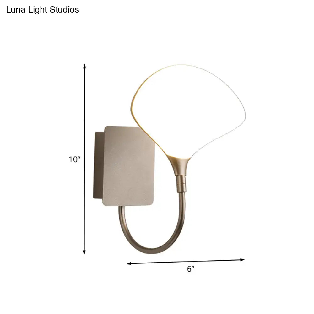 DecorBites™ Modern LED Metal Wall Mount Lamp with Gold Arced Arm and Acrylic Shade