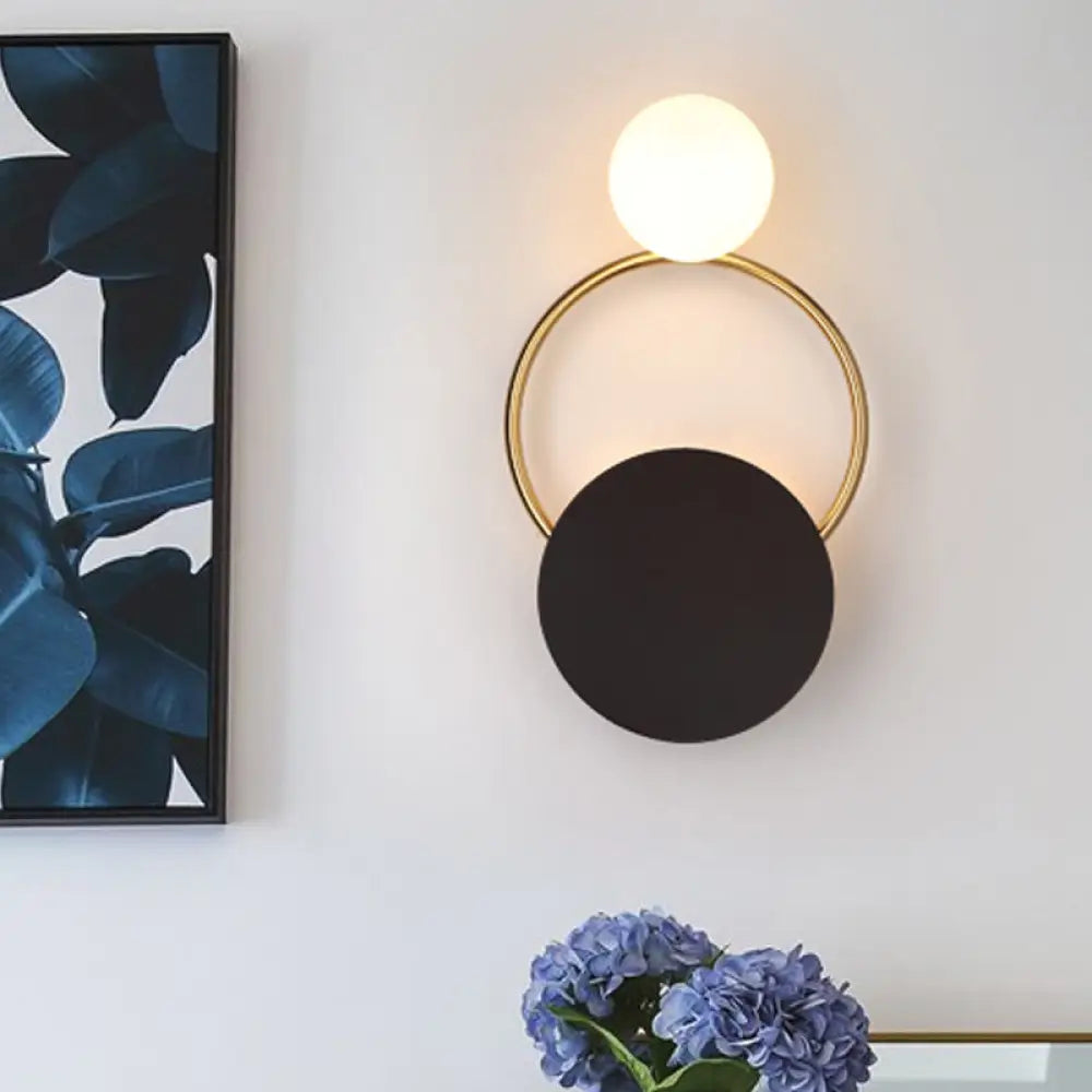 DecorBites™ Modern LED Metal Wall Mounted Wall Light Fixture in Black with White/Yellow Lighting