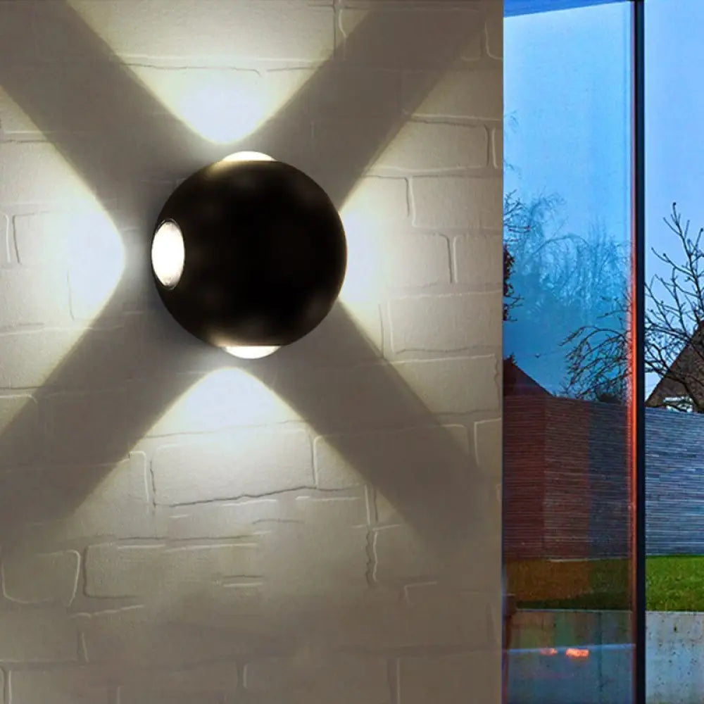 DecorBites™ Modern Metal Flush Wall Sconce: Nordic 4-Light Dome Wall Mount Lamp in Black/White