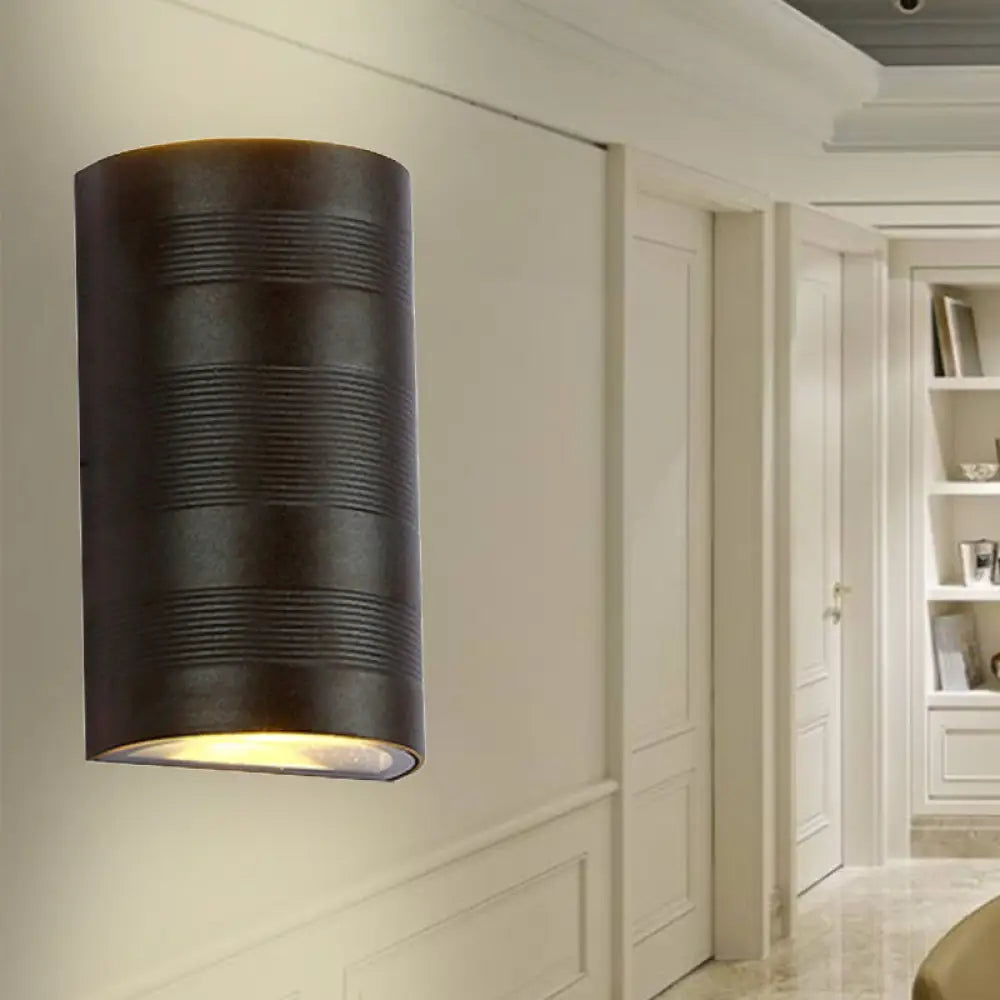 DecorBites™ Modern Metallic Wall Lamp - 2-Head Black Half-Cylinder with Warm/White Lighting