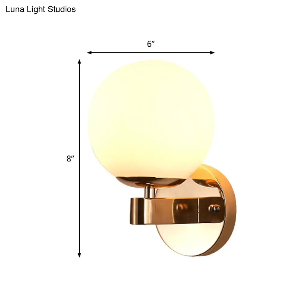 DecorBites™ Modern Opal Glass Ball Wall Lamp - Gold Sconce Light for Living Room