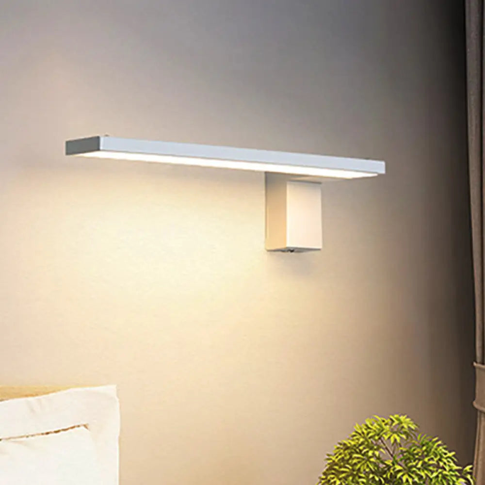 DecorBites™ Modern Rectangular LED Wall Mount Light - Acrylic White/Black Bedside Fixture in Warm/White Light