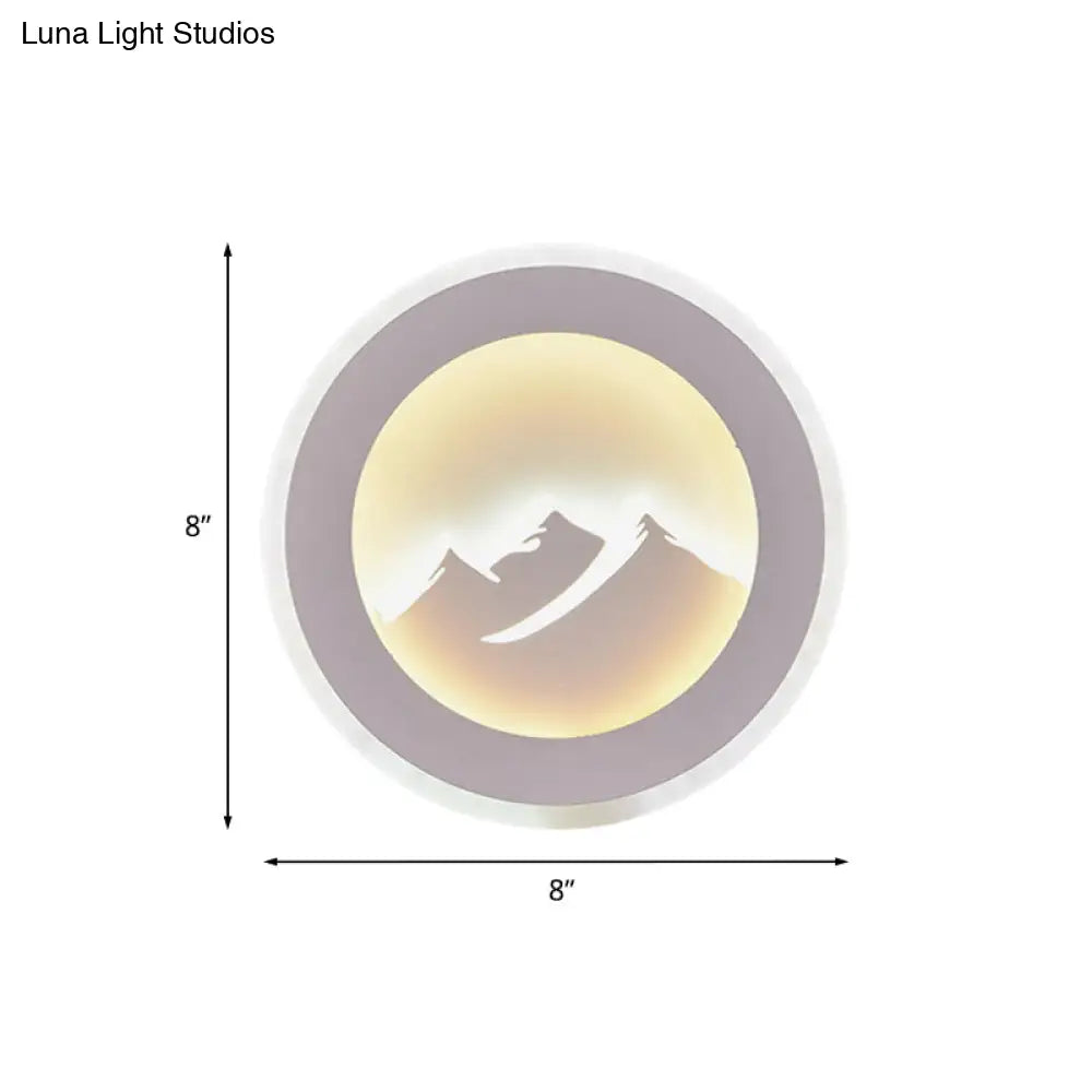DecorBites™ Modern Round LED Wall Sconce Light with Acrylic Mountaintop Pattern