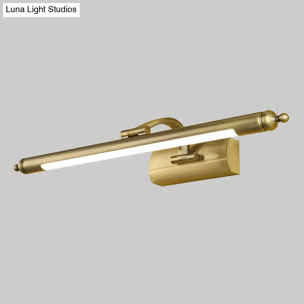 DecorBites™ Modern Wall-Mounted LED Vanity Lamp in Brass Finish - Straight Mirror Cabinet Light Fixture