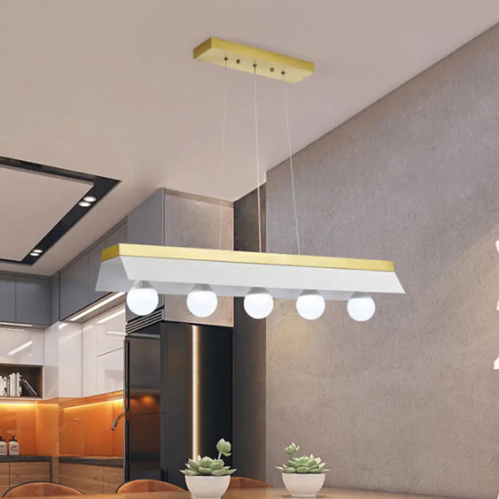 DecorBites™ Modern Wood Island Billiard Light with Black/White Shade - 3 or 5 Lights for Restaurant