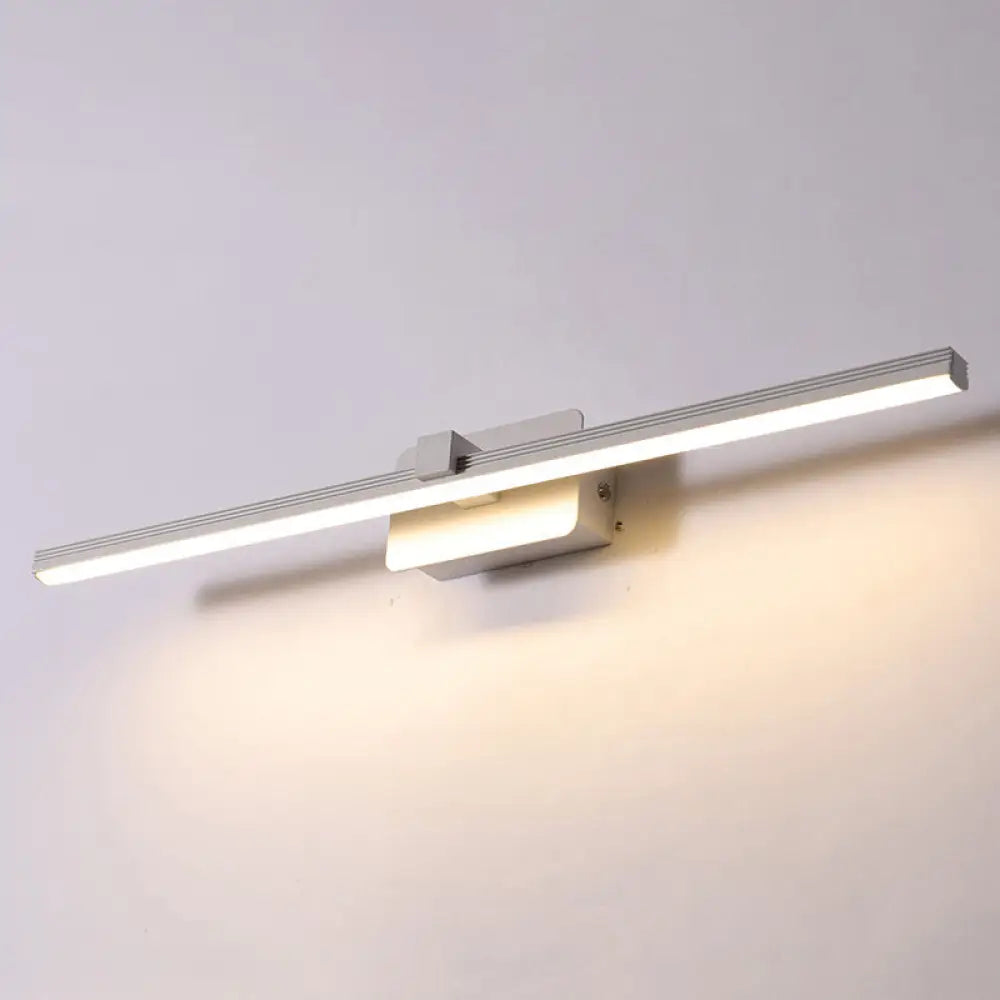DecorBites™ Modernist LED Vanity Light Fixture - Black/White Linear Design - 16"/19.5" Width - Warm/White Light