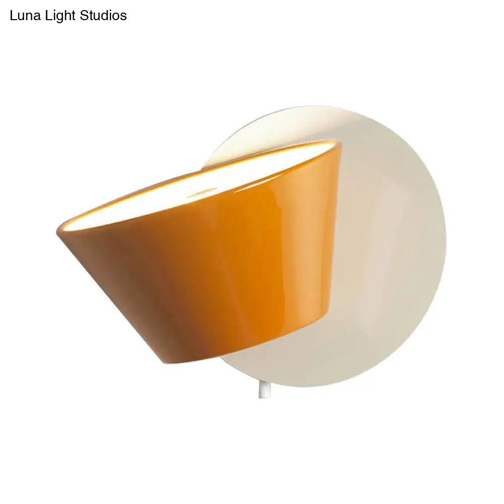 DecorBites™ Modernist LED Wall Mount Light Fixture with Orange Barrel Design - 1 Bulb Metal Lighting