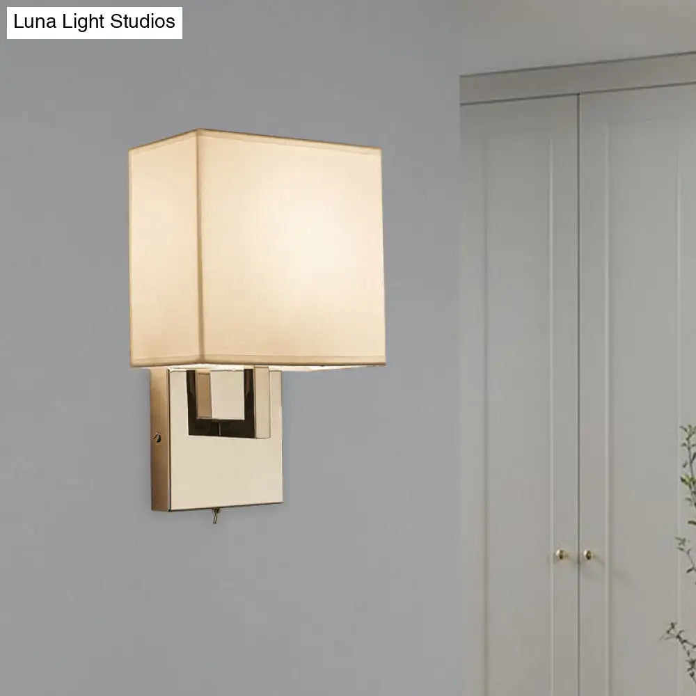 DecorBites™ Modernist Square Sconce Light Fixture in White for Bedroom Wall Lighting