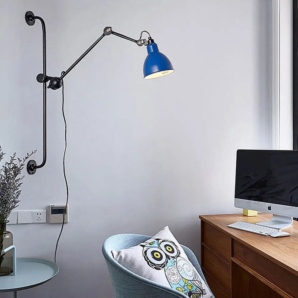 DecorBites™ Modernist Style Black/White Dome Shade Wall Light with Adjustable Metal Lamp - Ideal for Dining Room