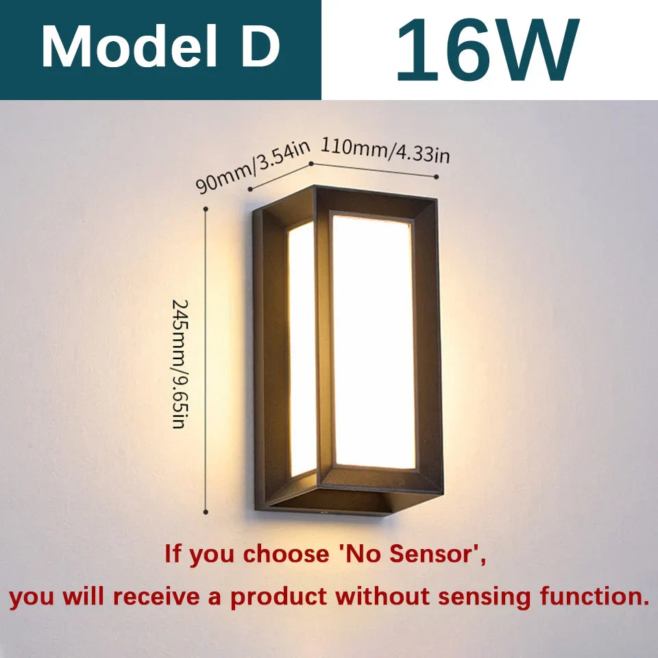 DecorBites™ Motion Sensor Outdoor Wall Light - Waterproof, Modern