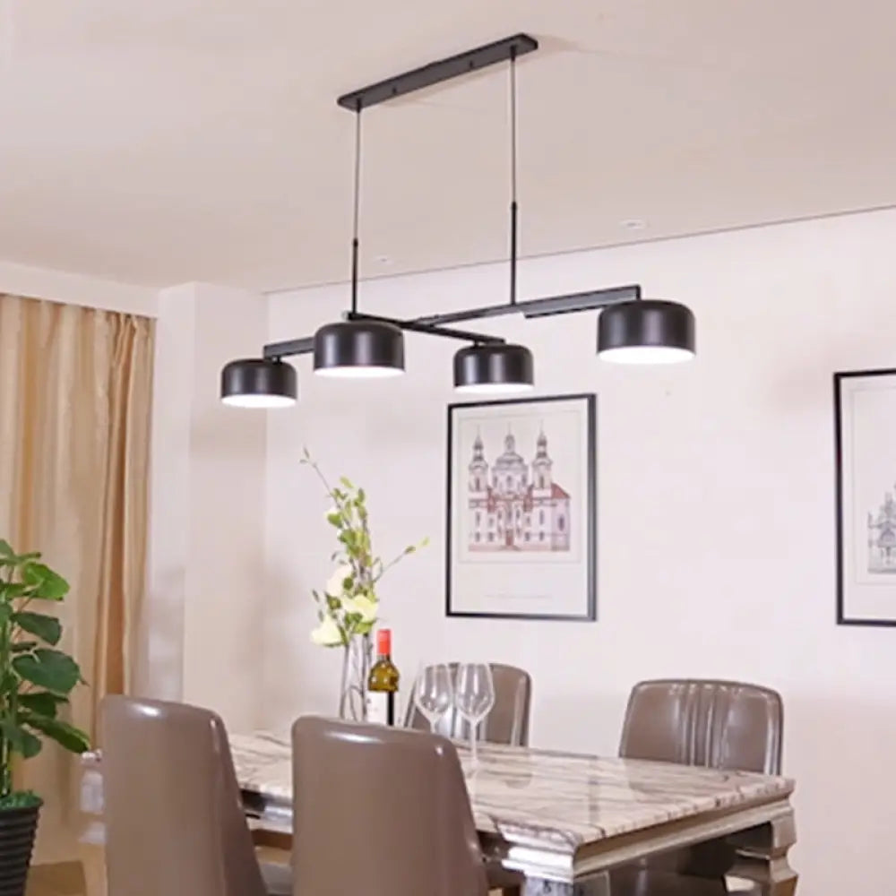 DecorBites™ Nordic LED Diner Island Lamp: 4-Light Hanging Fixture with Acrylic Shade