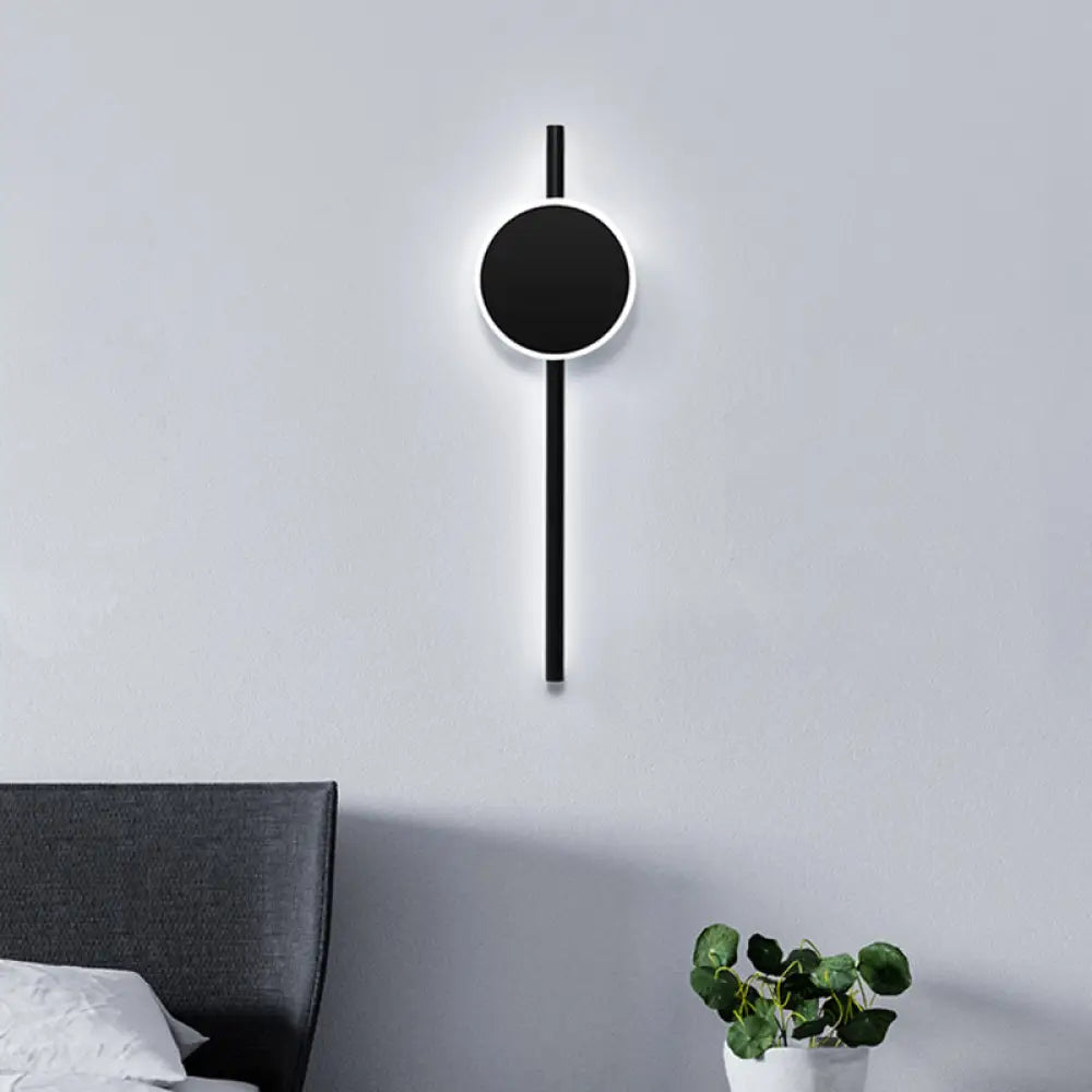 DecorBites™ Nordic LED Flush Wall Sconce Black Round & Bar Wall Lighting with Metallic Shade - Warm/White Light