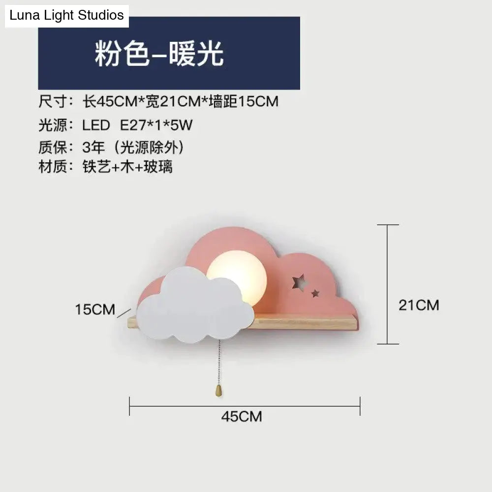 DecorBites™ Nordic Macaron LED Cloud Glass Wall Lamps for Children Room