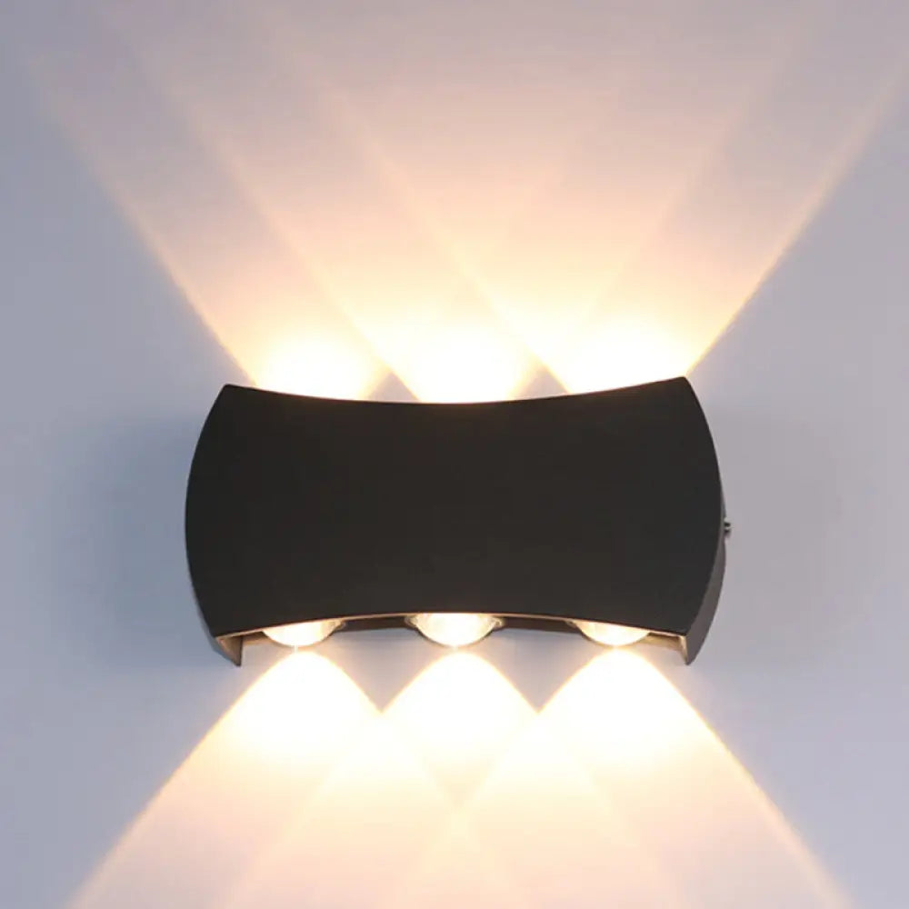 DecorBites™ Nordic Metallic Mini Wall Light - Ellipse/Curve/Honeycomb Design - 4/6-Bulb LED Wall Washer Sconce in Black for Hallways