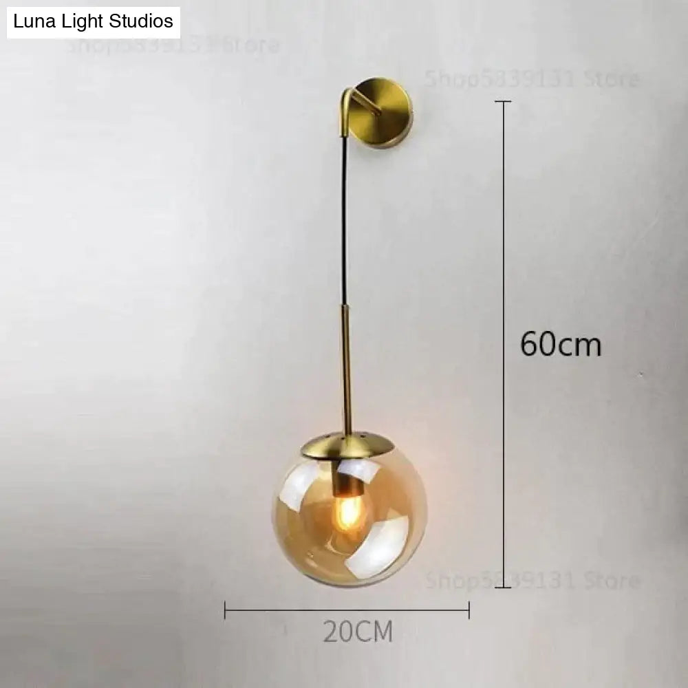 DecorBites™ Nordic Retro Modern Glass Ball Wall Lamps for Bedside Living Room Corridor Staircase Lighting