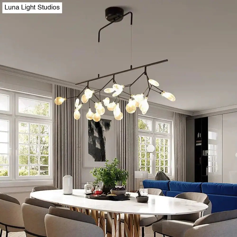 DecorBites™ Nordic Style Clear Glass LED Dining Room Pendant Light - Firefly Island Branch Design