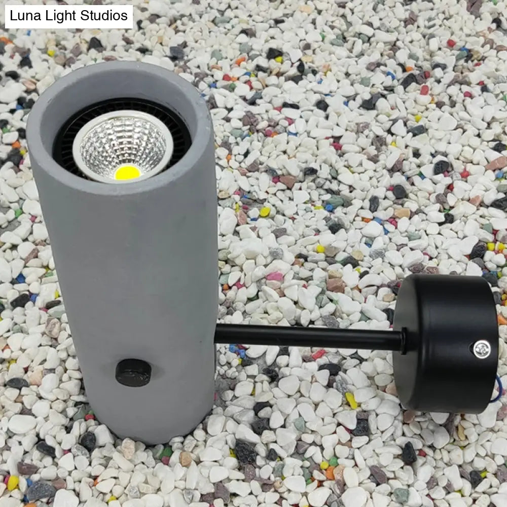 DecorBites™ Nordic Style Grey Rotatable Wall Mounted Spotlight with Single-Bulb for Cement Cylinder Wall Lighting