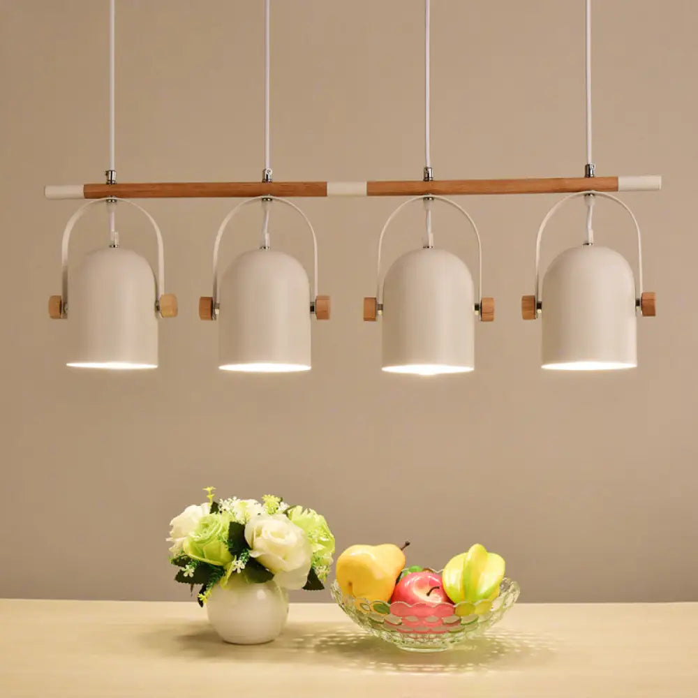 DecorBites™ Nordic Style Triple Metal Pendant Light with Adjustable Dome Shade for Island Lighting in White